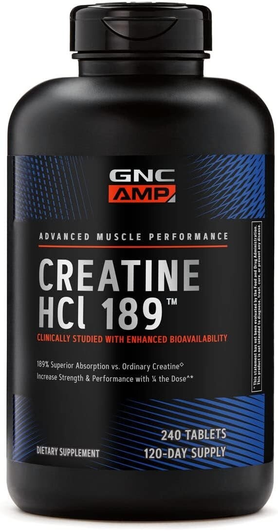 AMP Creatine HCl 189 Pills - Clinically Proven Muscle Builder & Performance