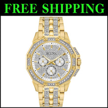 Load image into Gallery viewer, Gold-Tone Stainless Steel Men's Crystal Watch - 306 Accents &amp; Water Resistant