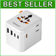 Load image into Gallery viewer, Multi-Functional Travel Adapter with Fast Charging and Global Compatibility