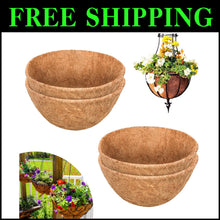 Load image into Gallery viewer, 4 Pack 20" Round Natural Coconut Coir Liners for Beautiful Hanging Baskets