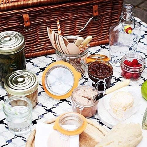 Premium 12oz French Glass Jars with Airtight Seal - Elegant Kitchen Organization