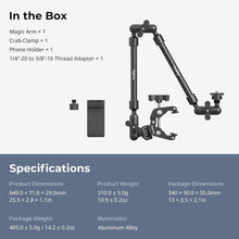 Load image into Gallery viewer, Flexible 22" Magic Arm &amp; Clamp for Cameras, Phones, &amp; Lights - Adjustable Design