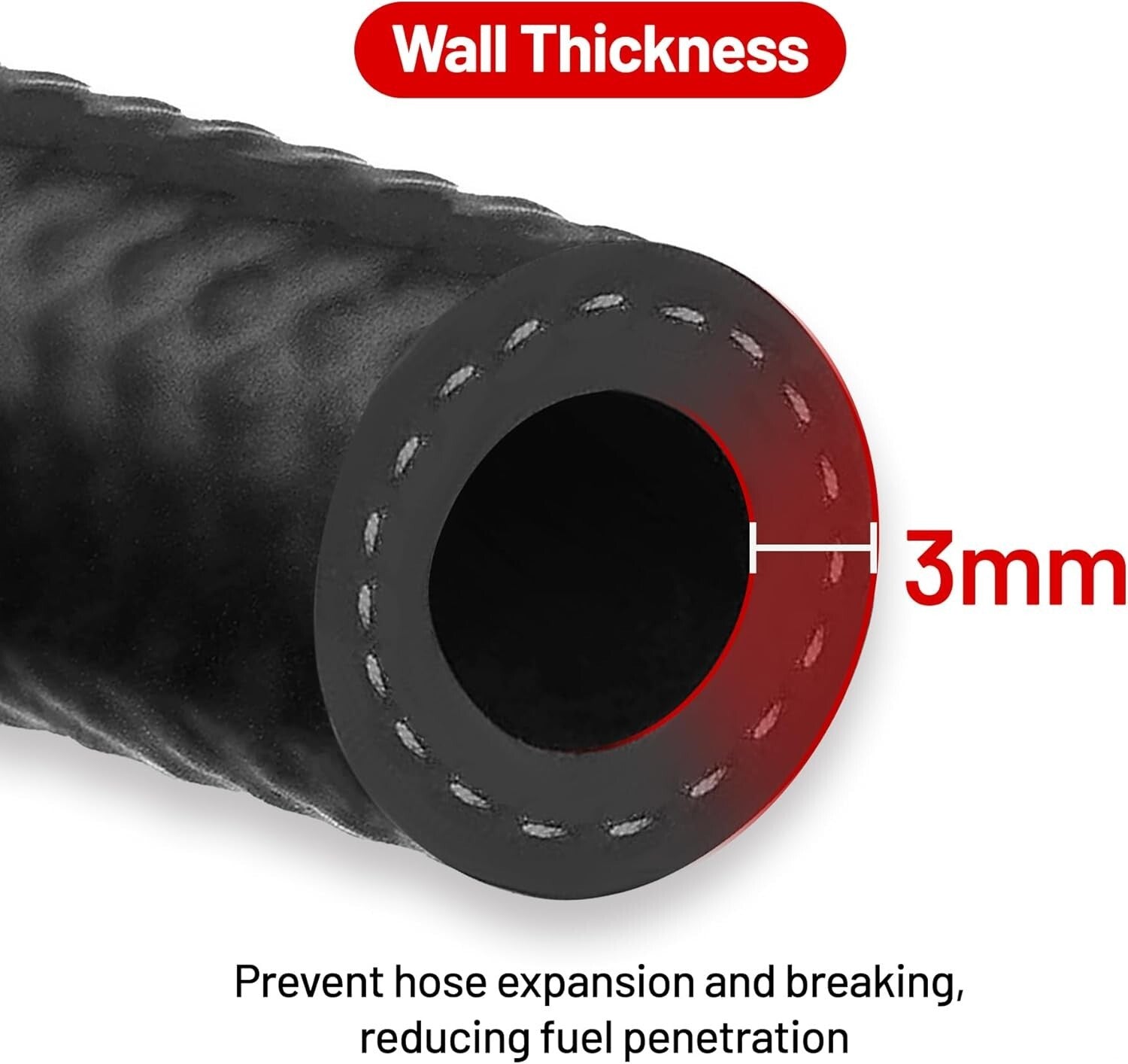 NBR Rubber 5/16 Fuel Hose Line - 25FT, 300 PSI for Versatile Fuel Applications