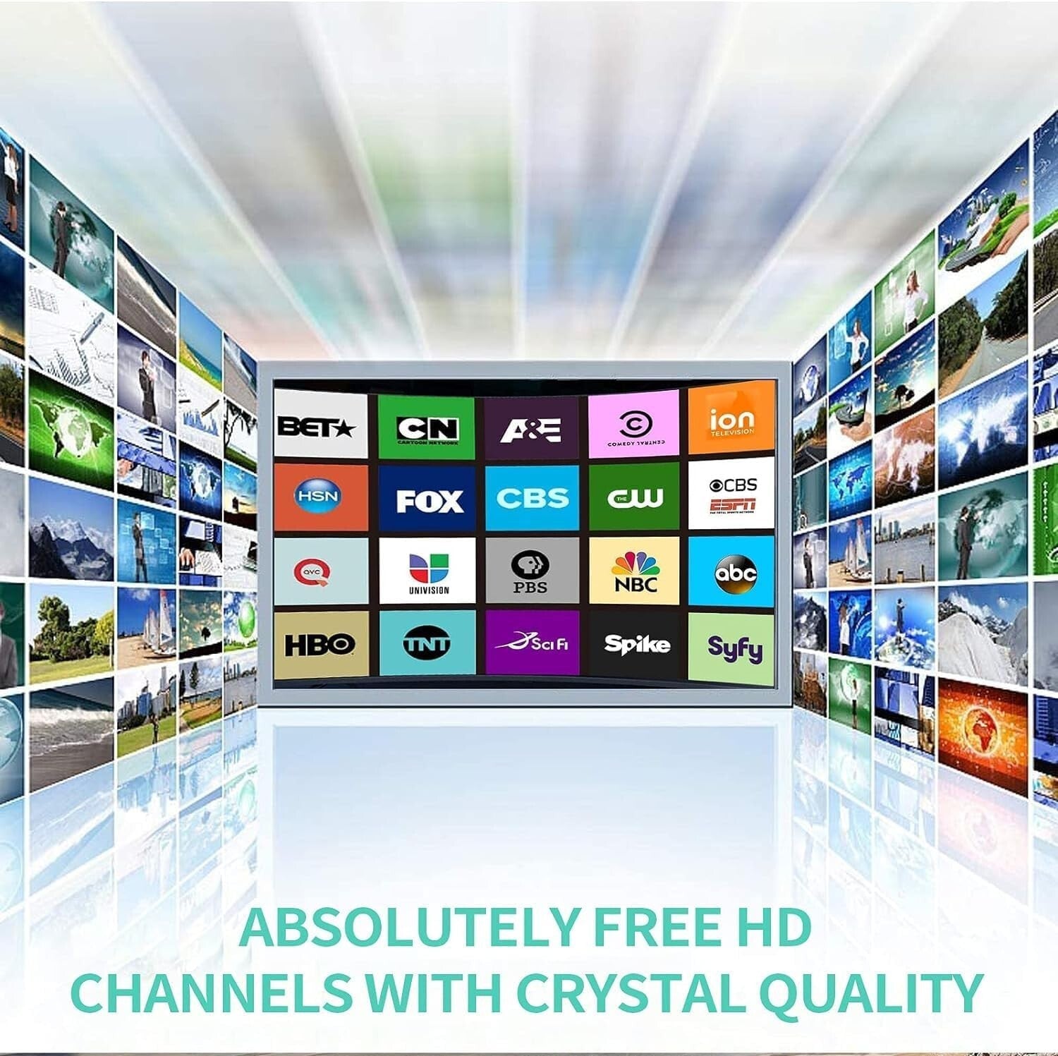 Revolutionary 2025 TV Antenna - 360° Reception & 2200 Miles Coverage, All TVs