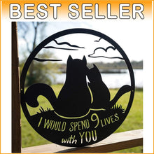 Load image into Gallery viewer, Celebrate Love with 9 Lives Together Valentine's Sign - Perfect for Cat Lovers