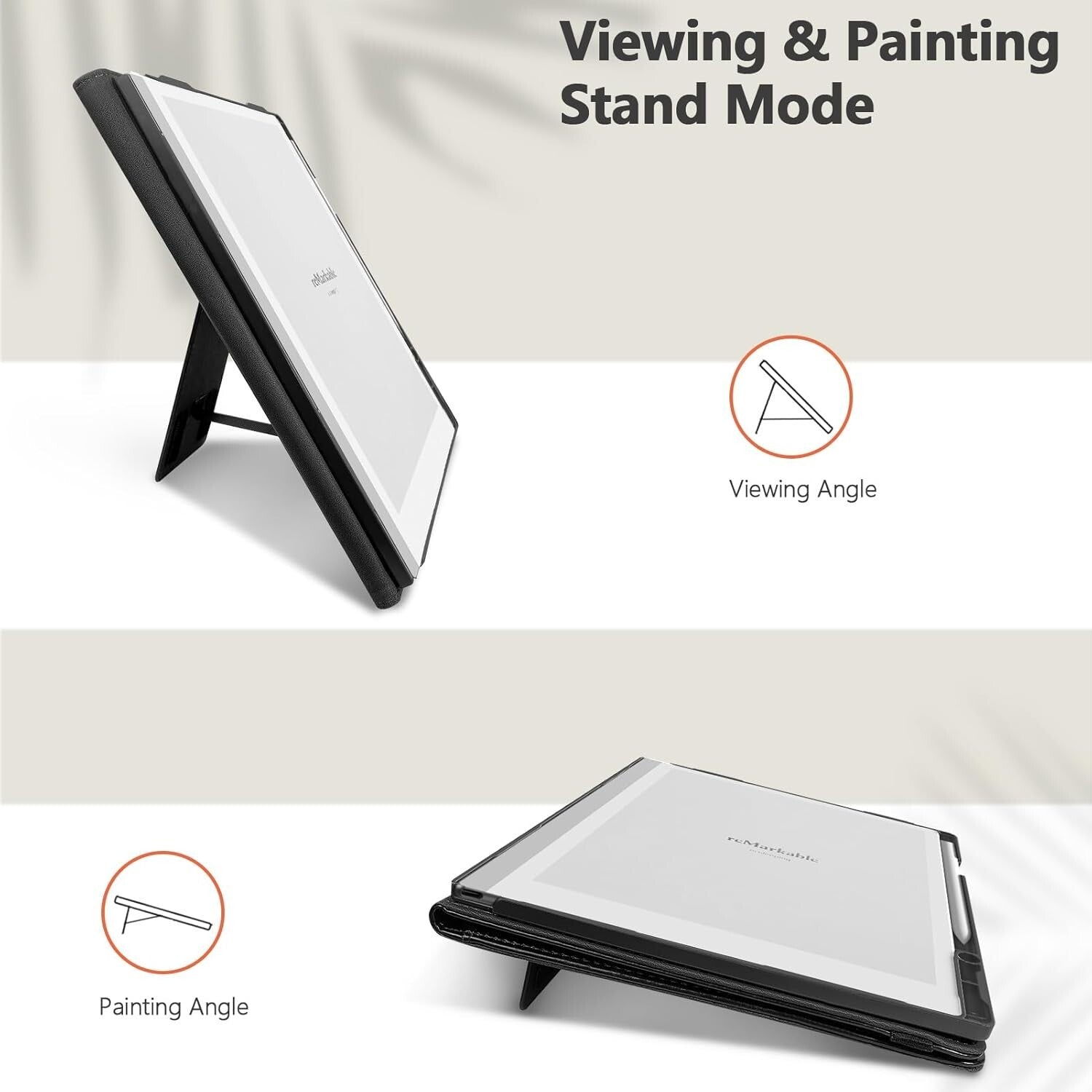 Remarkable 2 Tablet Cover - Stylish Black Leather Case with Built-in Pen Holder