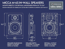 Load image into Gallery viewer, 2-Way In-Wall Speaker with 6.5" Woofer &amp; 1" Tweeter - Elegant Audio Solution