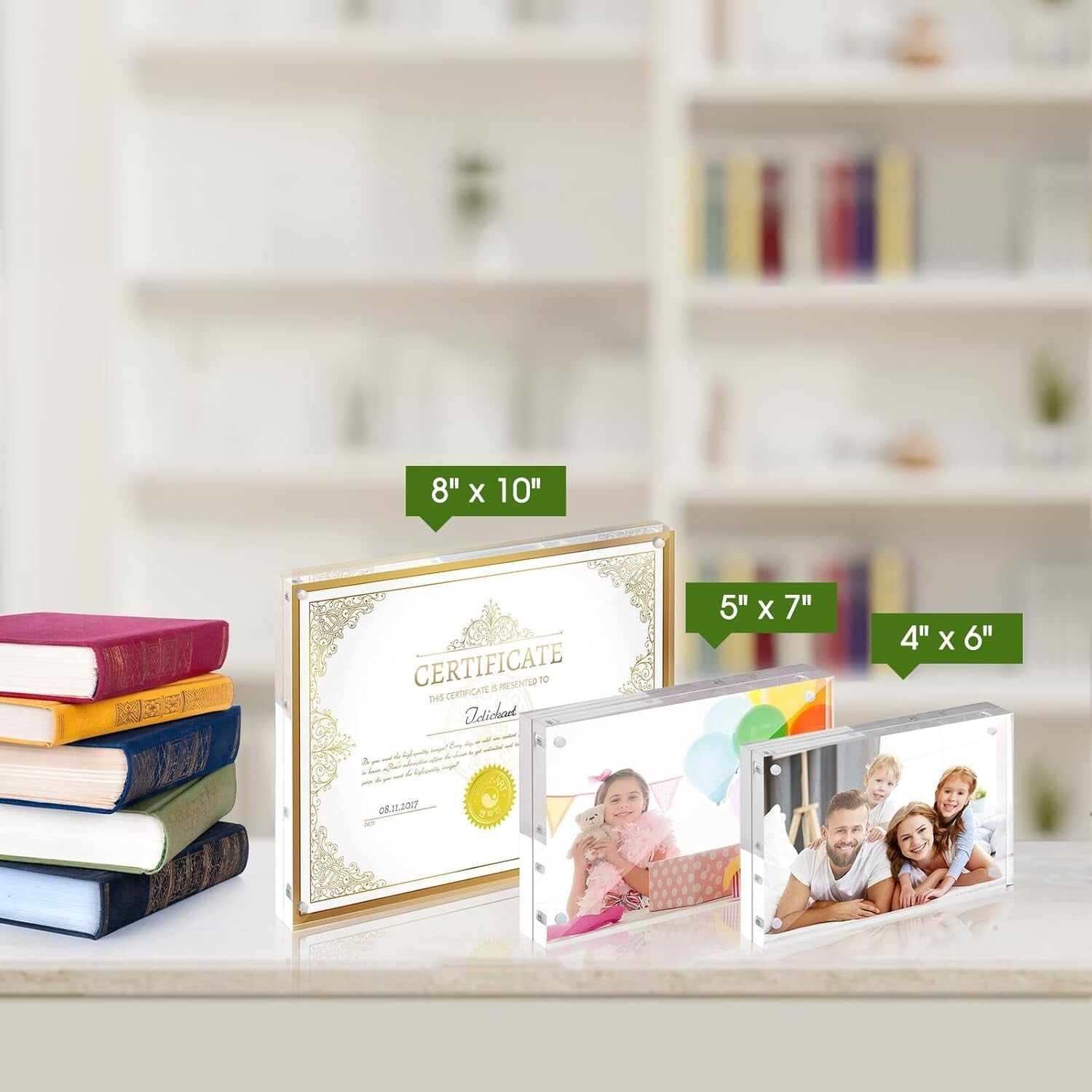 Double-Sided 4x6 Acrylic Frames 6 Pack - Perfect for Home or Office Display