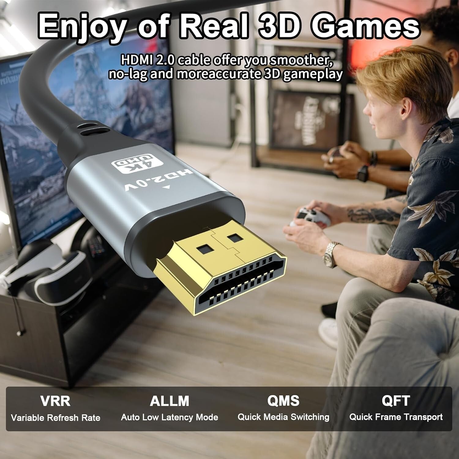 75 FT High-Speed 4K HDMI Cable, 18Gbps with ARC & HDR for Gaming & Streaming