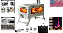 Load image into Gallery viewer, Multifunctional Titanium Hot Tent Stove with Roll-Up Pipe for Seamless Camping