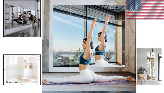 DIY Frameless Wall Mirrors Set of 16 - Perfect for Home Gym & Living Areas