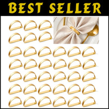 Load image into Gallery viewer, Elegant Gifting - 200 Matte Gold Napkin Rings in Luxe Packaging for Special Days