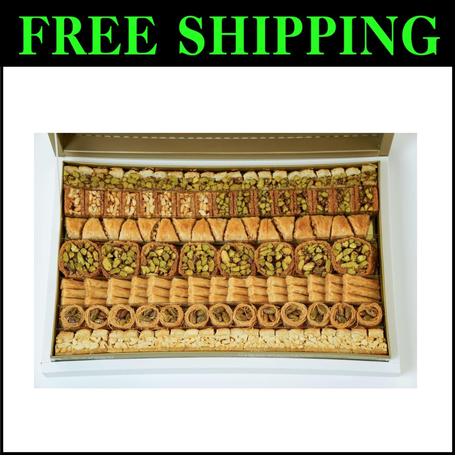 Decadent 1KG Baklava Box - Premium Assortment of Pistachio & Cashew Pastries