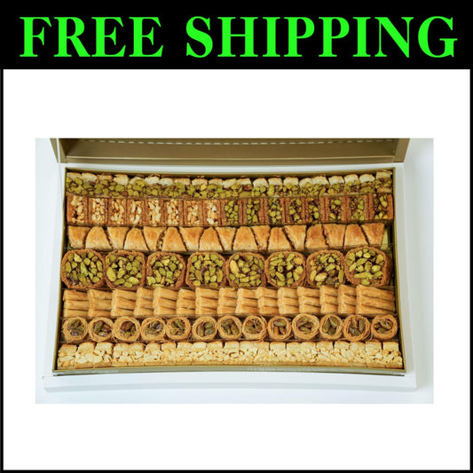 Decadent 1KG Baklava Box - Premium Assortment of Pistachio & Cashew Pastries