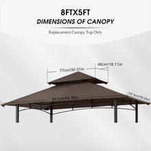 Load image into Gallery viewer, Durable Rectangular Replacement Canopy for Grill Gazebo L-GG001PST-F - Brown