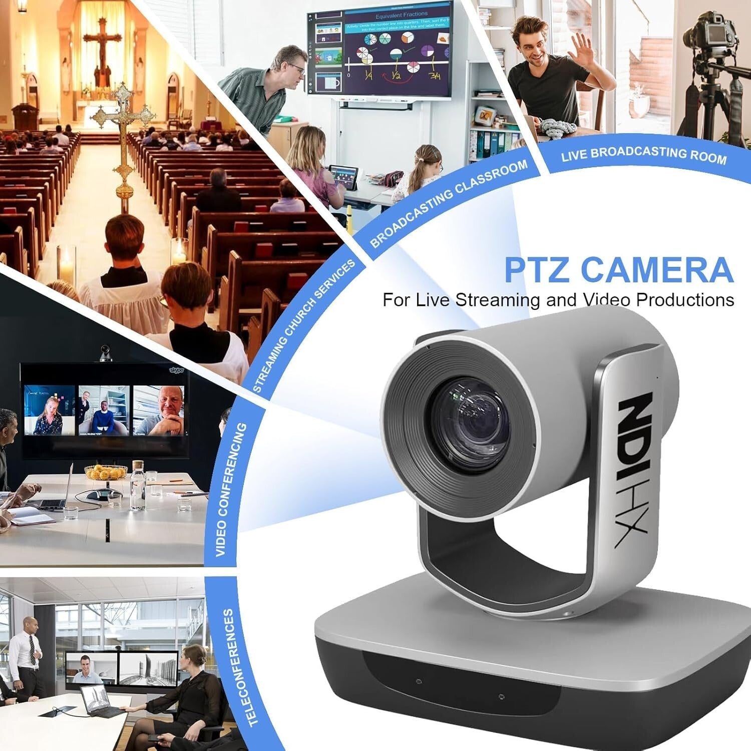 NDI 20X Zoom PTZ Camera - Perfect for Live Events with Easy Setup and Control