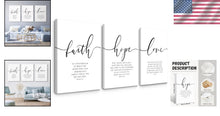 Load image into Gallery viewer, Elegant 3-Piece Bible Verse Wall Art - 16x24 Framed Canvas Prints for Any Room