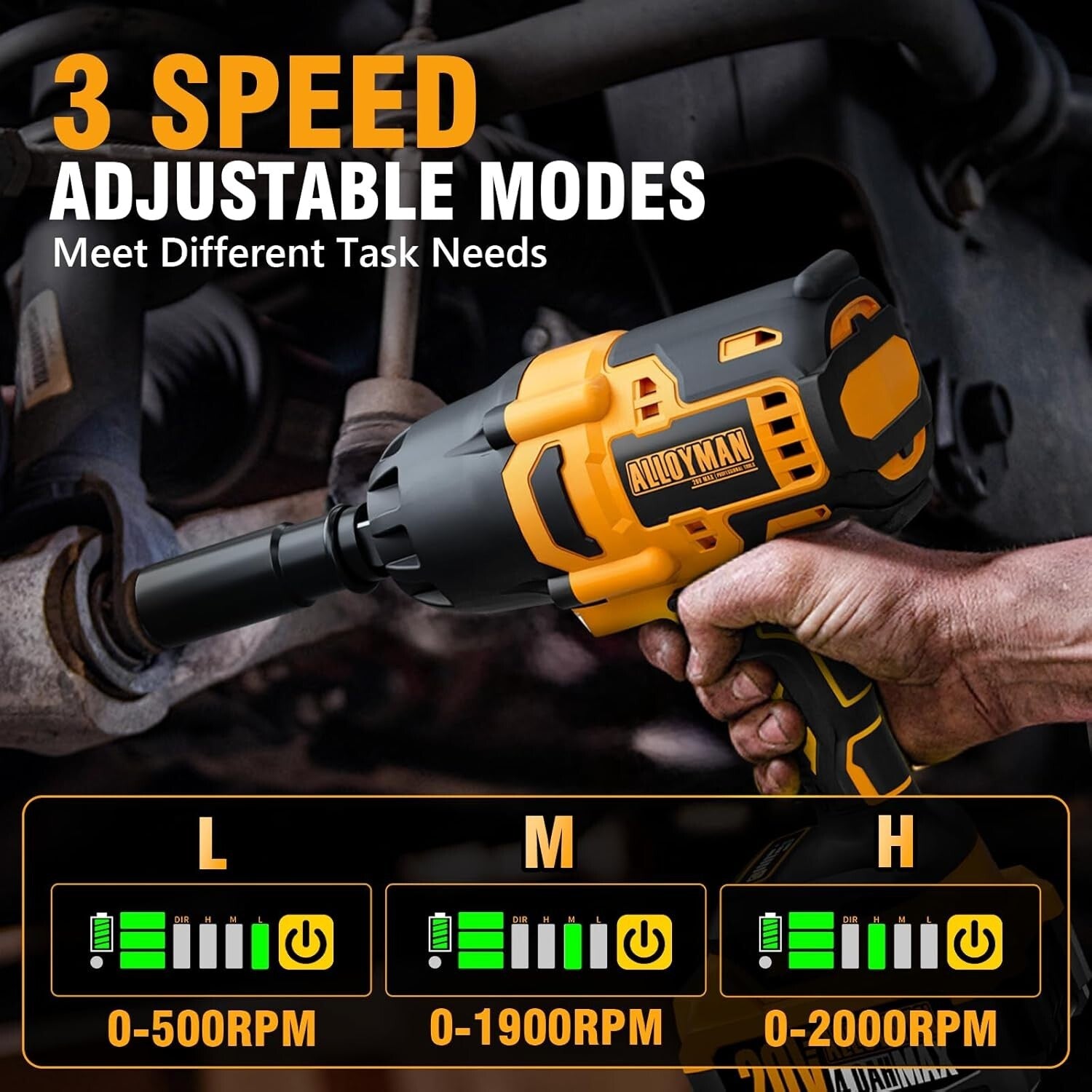 Efficient Cordless Impact Wrench 750 N.m Torque - Complete Tool Package