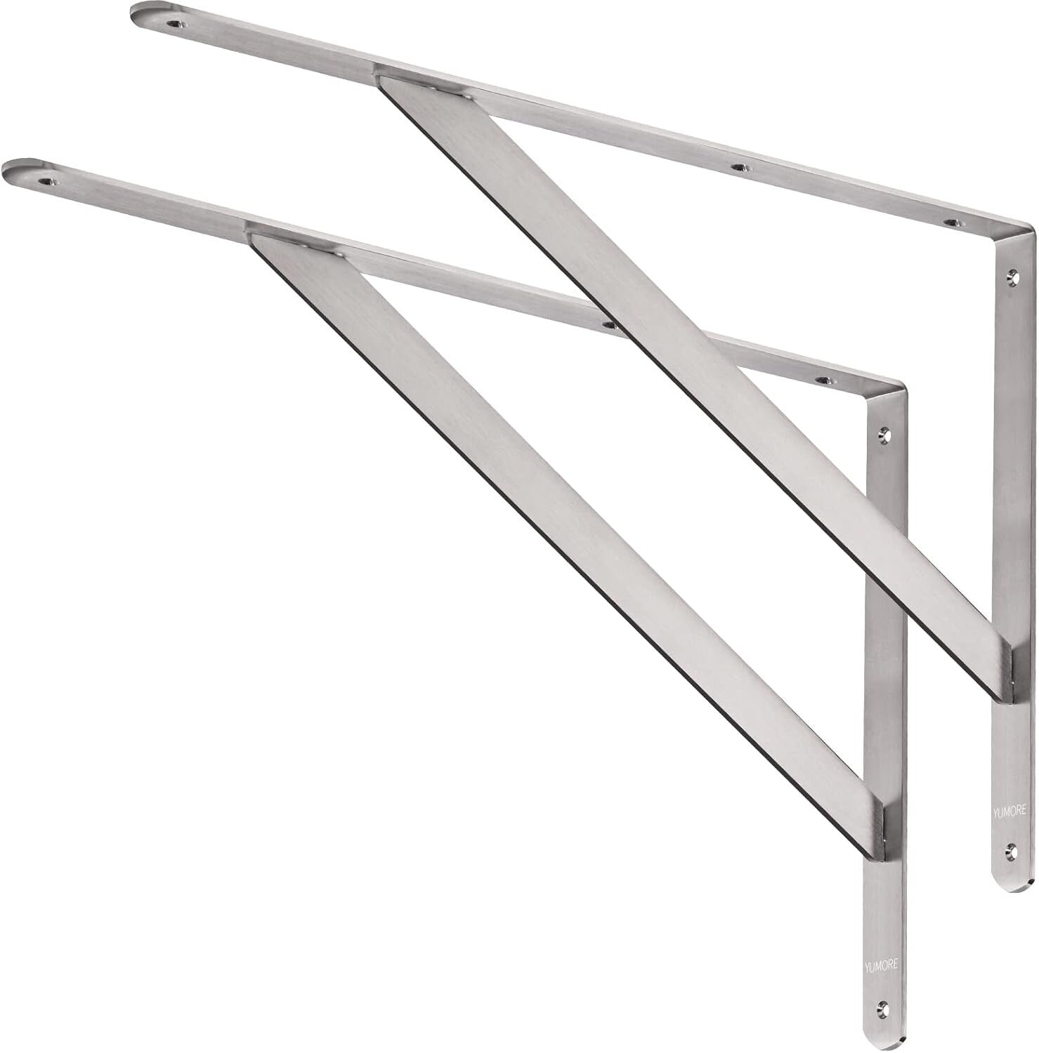 Stainless Steel 20" Shelf Brackets - 550lb Capacity, Ideal for DIY Projects