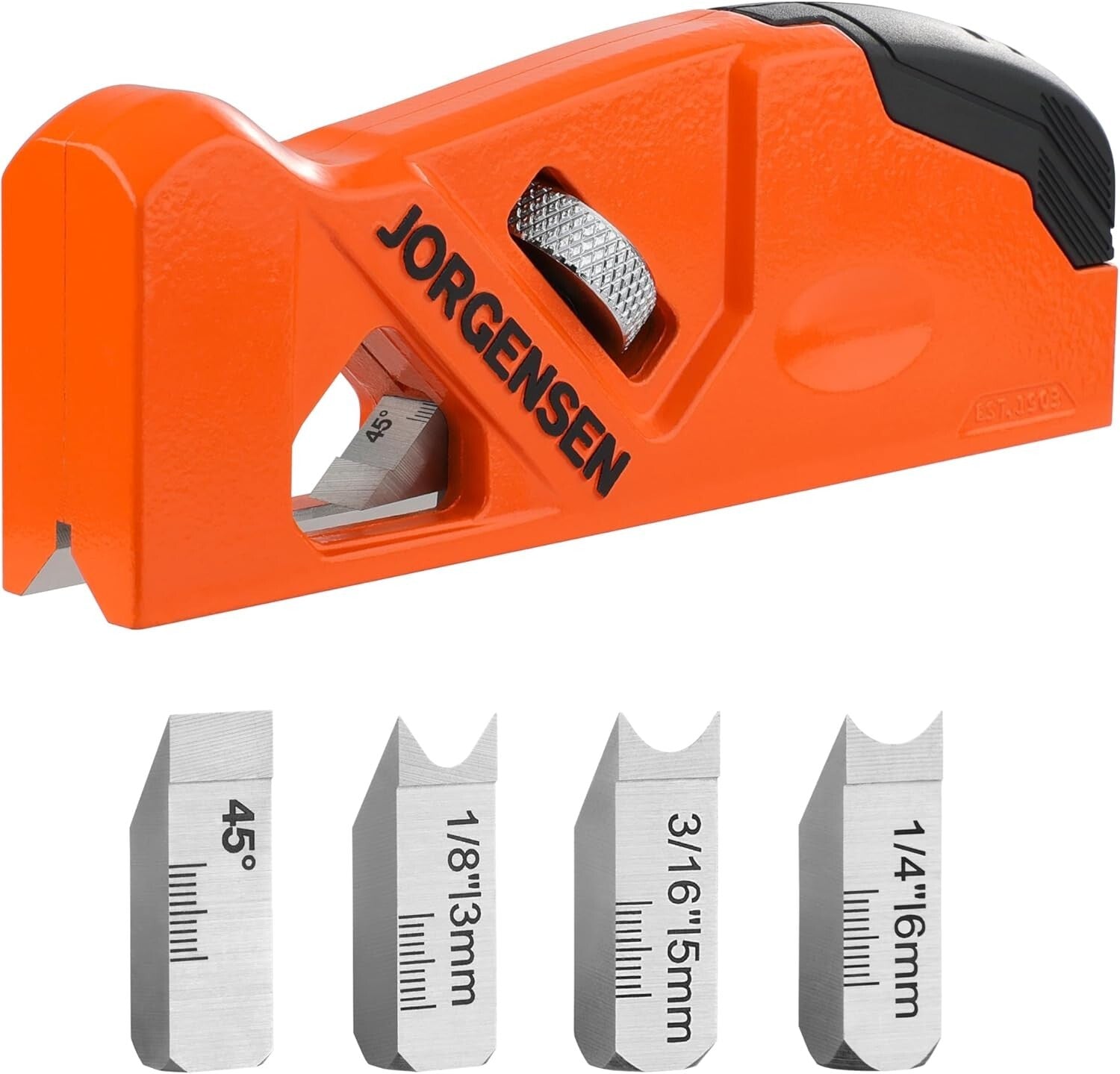 Smooth Edge Chamfer Plane with 4 Interchangeable Blades for Woodworking