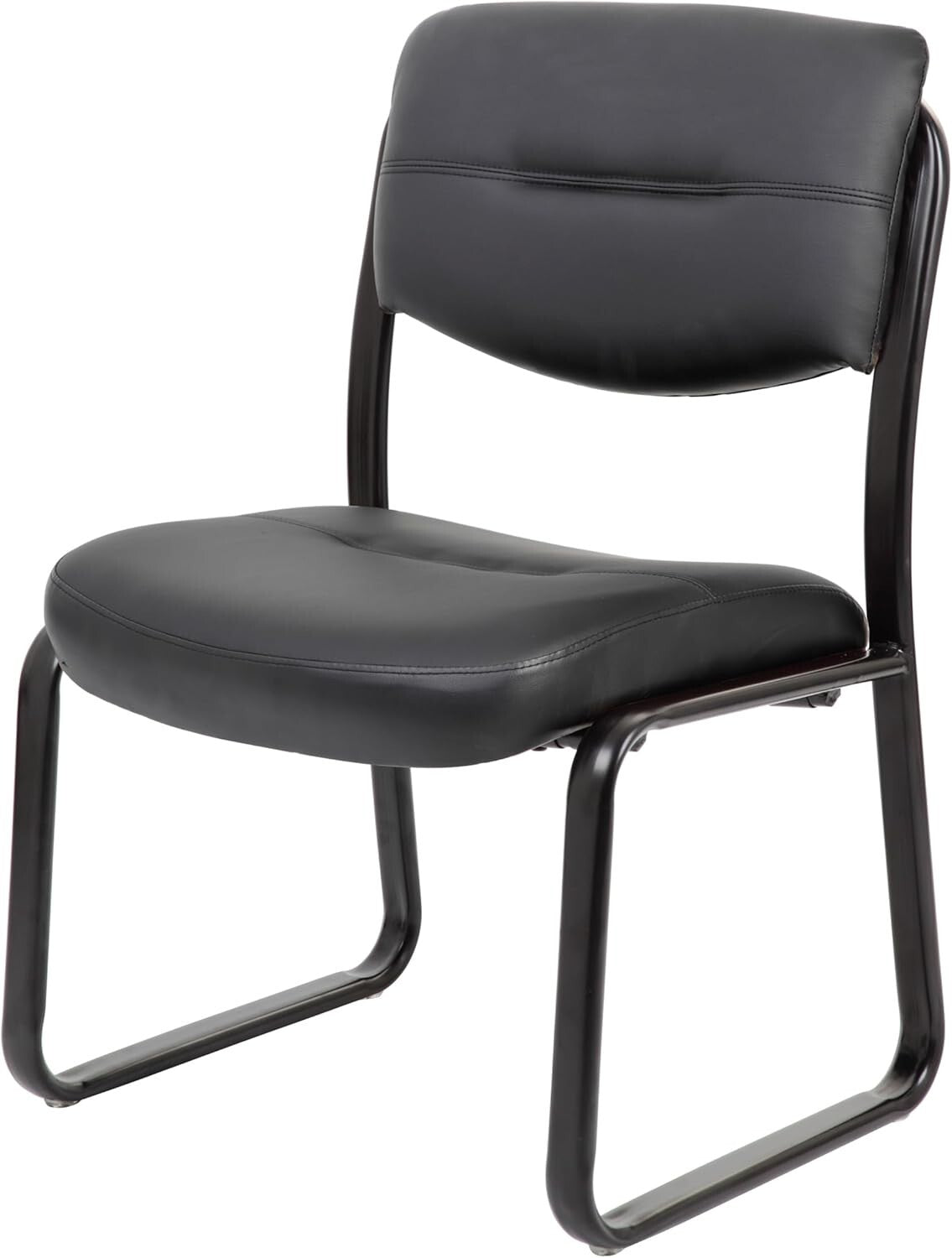 Upholstered Black Side Chair with Contoured Cushions – Ideal for Professionals