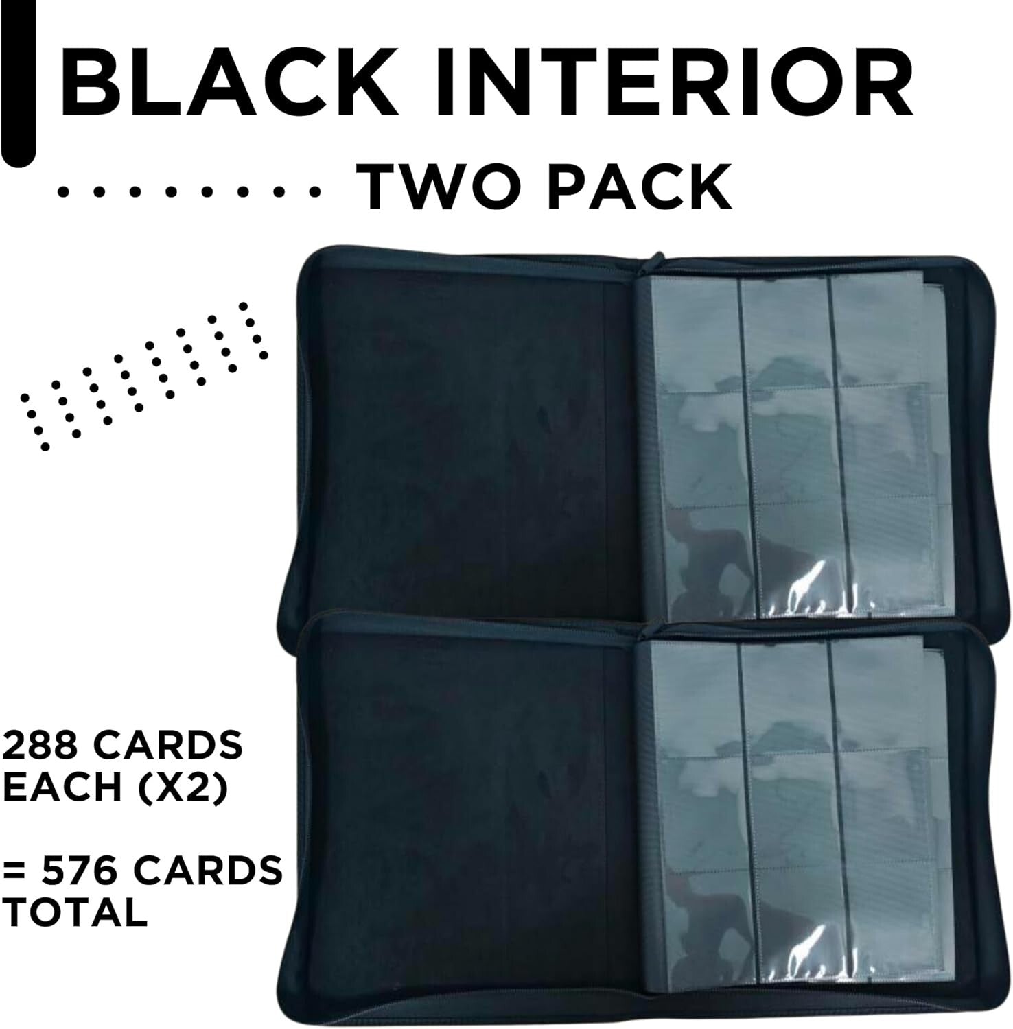 Durable Top Loader Card Binder - 288 Cards, Zippered Closure, Perfect Fit Design