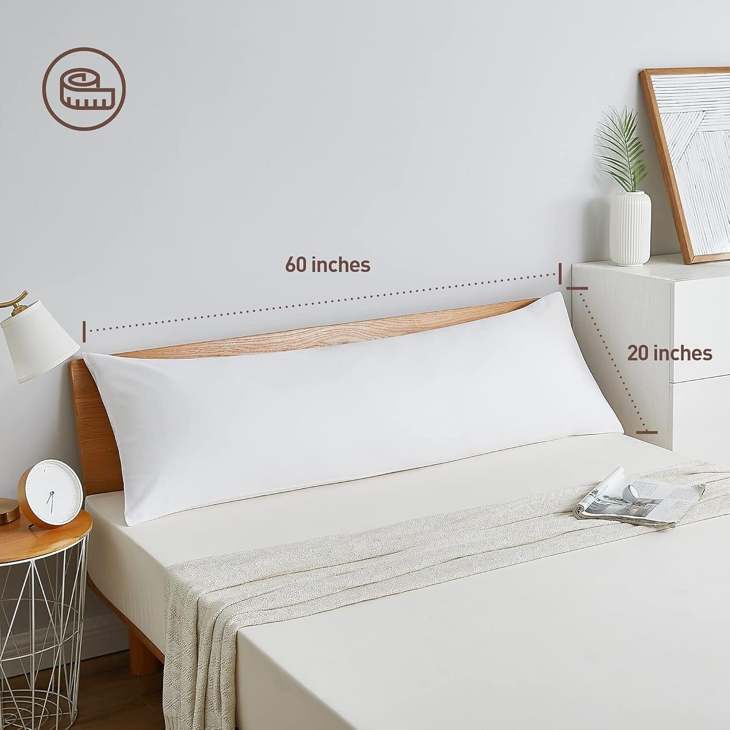 Comforting 20x60” Premium Body Pillow for Adults - Ideal for Pregnancy & Sleep