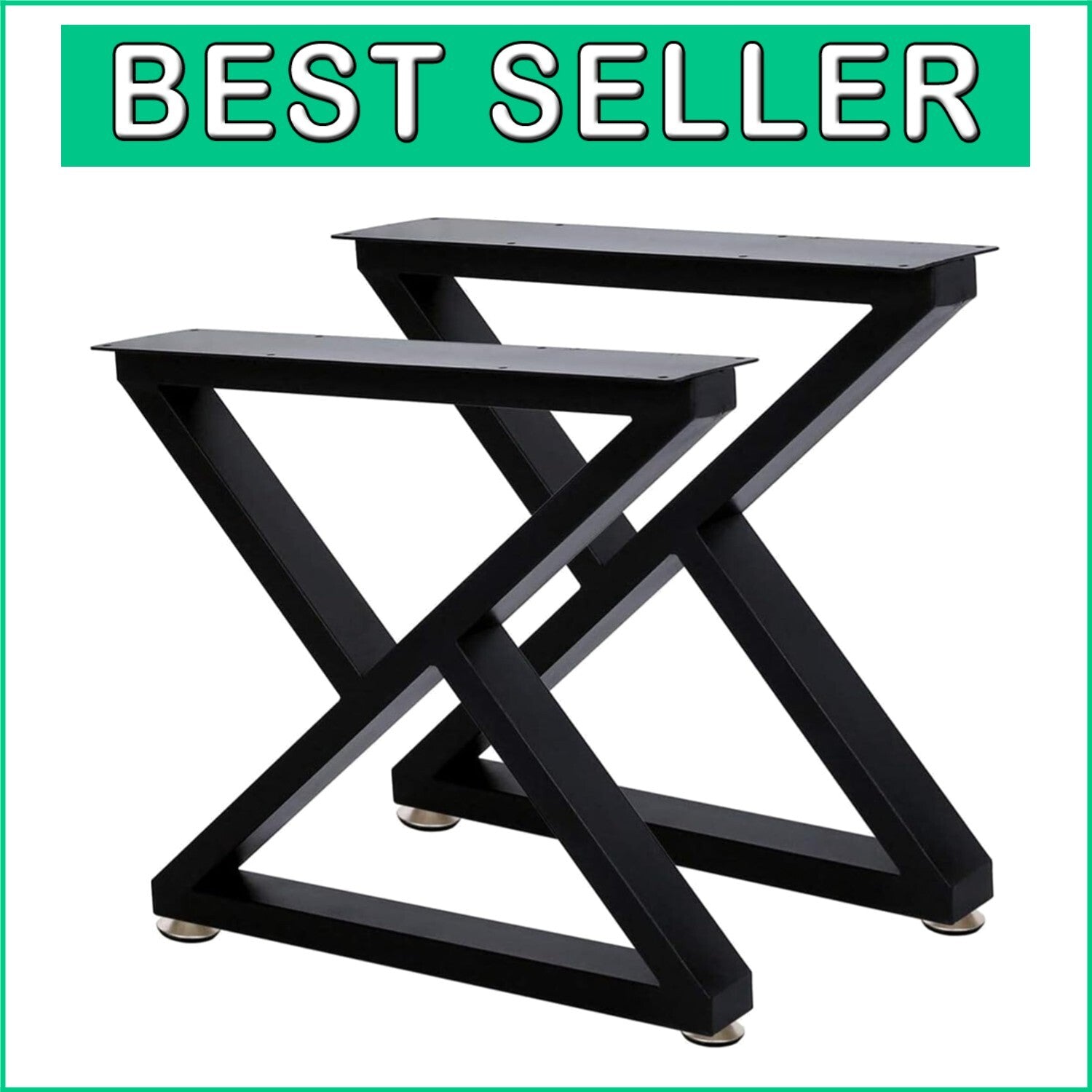 16 Inch Industrial Metal Table Legs for Coffee Tables, Benches & More - Set of 2