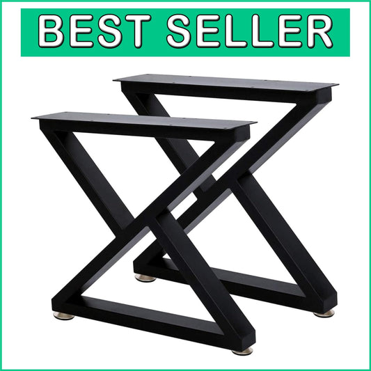 16 Inch Industrial Metal Table Legs for Coffee Tables, Benches & More - Set of 2