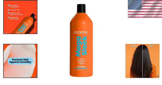 Vegan Mega Sleek Conditioner with Shea Butter for Frizz-Free, Manageable Hair