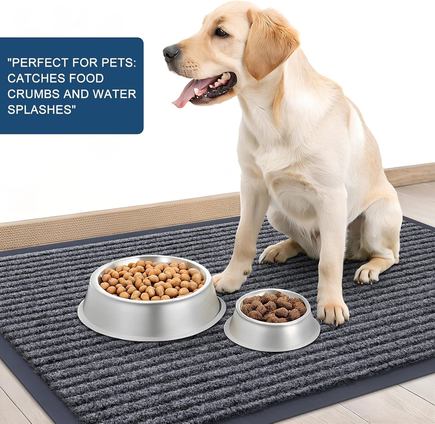 Waterproof Heavy Duty Doormat with Stripe Pattern - Easy Clean & Fade Resistant