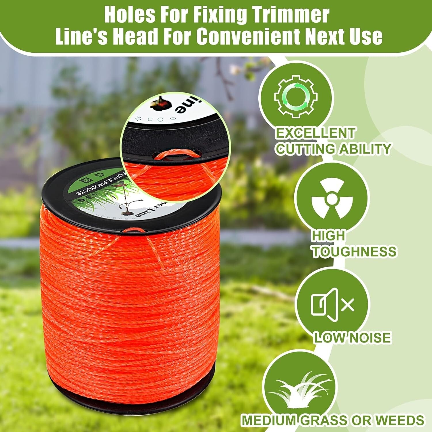 Durable 1640FT Twisted Shape Trimmer Line - 0.095" Compatible with Major Brands