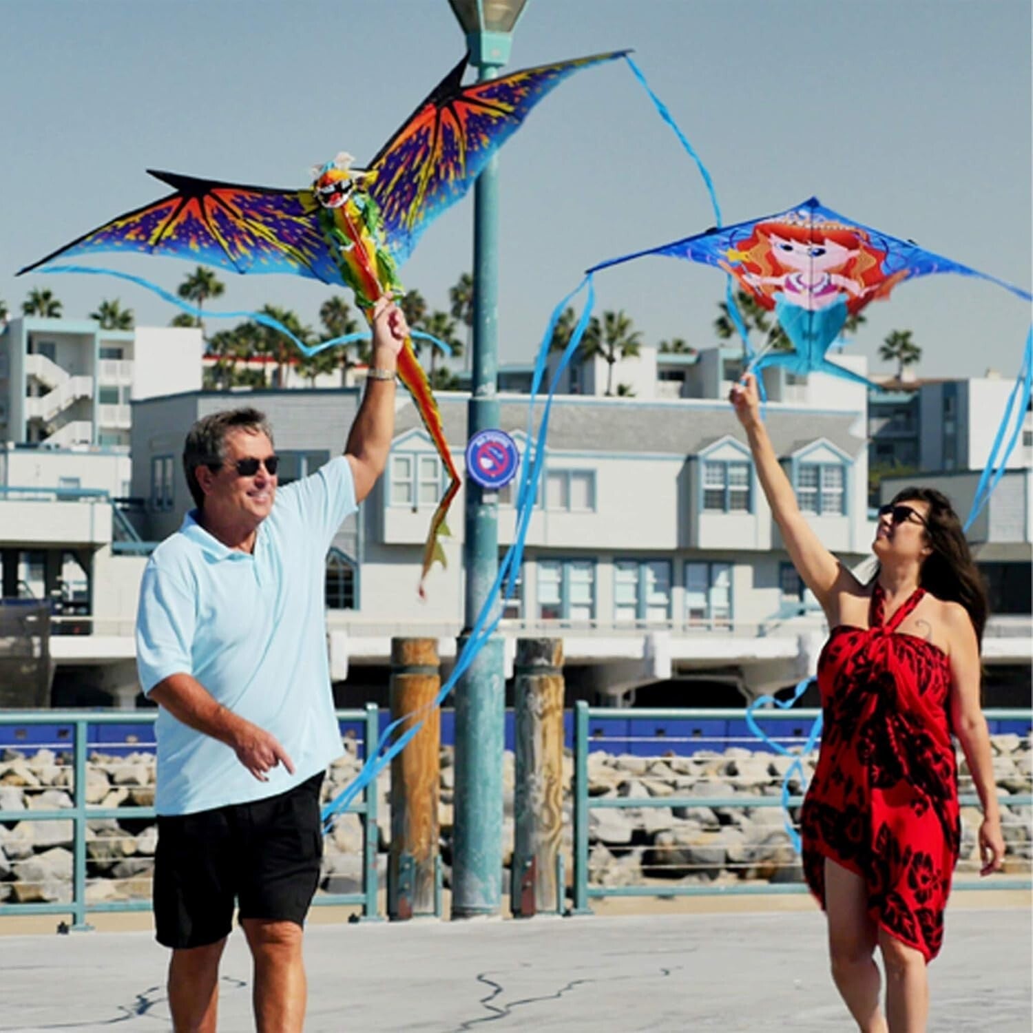 Large 76" Blue Dragon Kite - Perfect for Family Fun & Outdoor Adventures