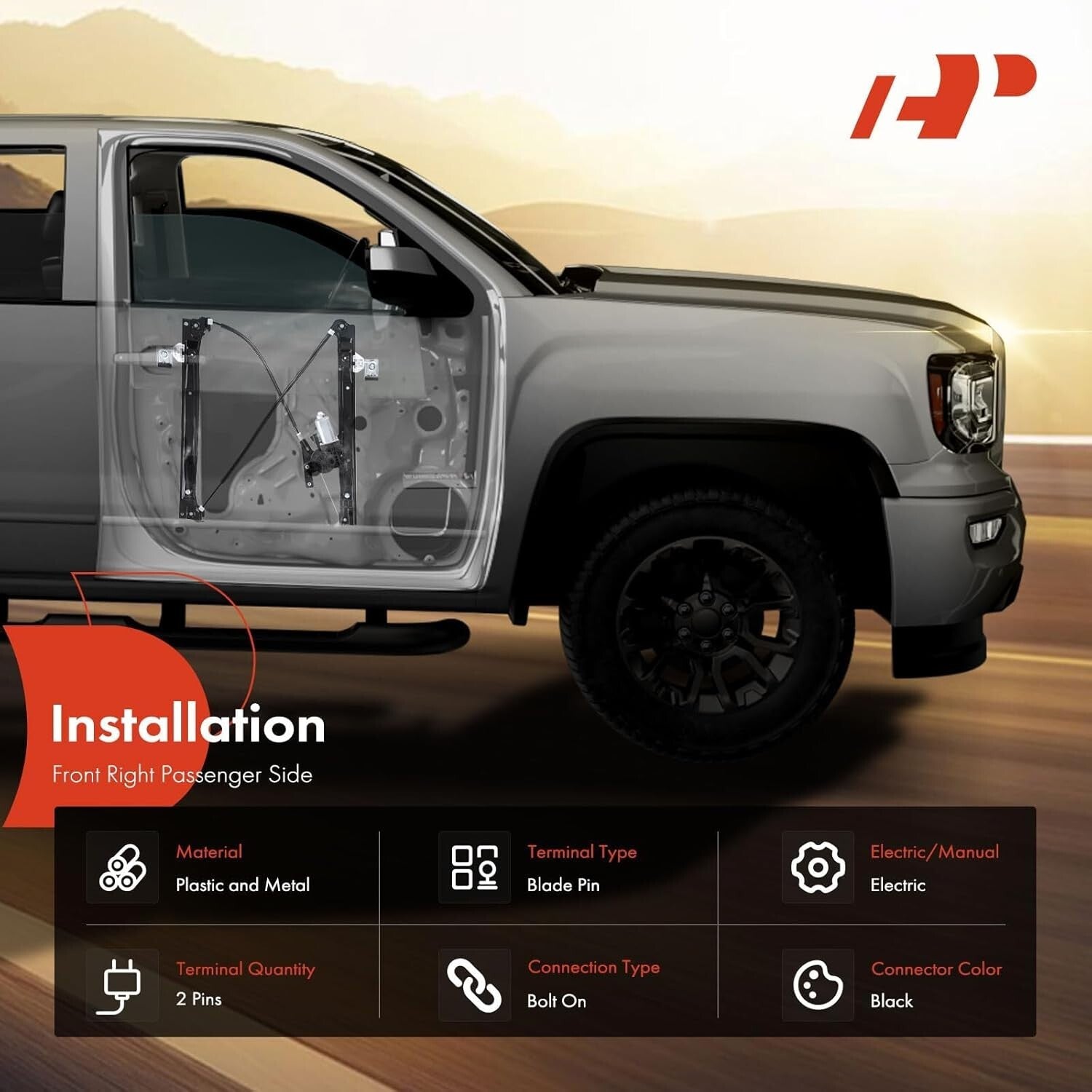 BMW E46 Window Regulator with Motor - Fits 325i 328i 330i Sedan/Wagon 1999-2005