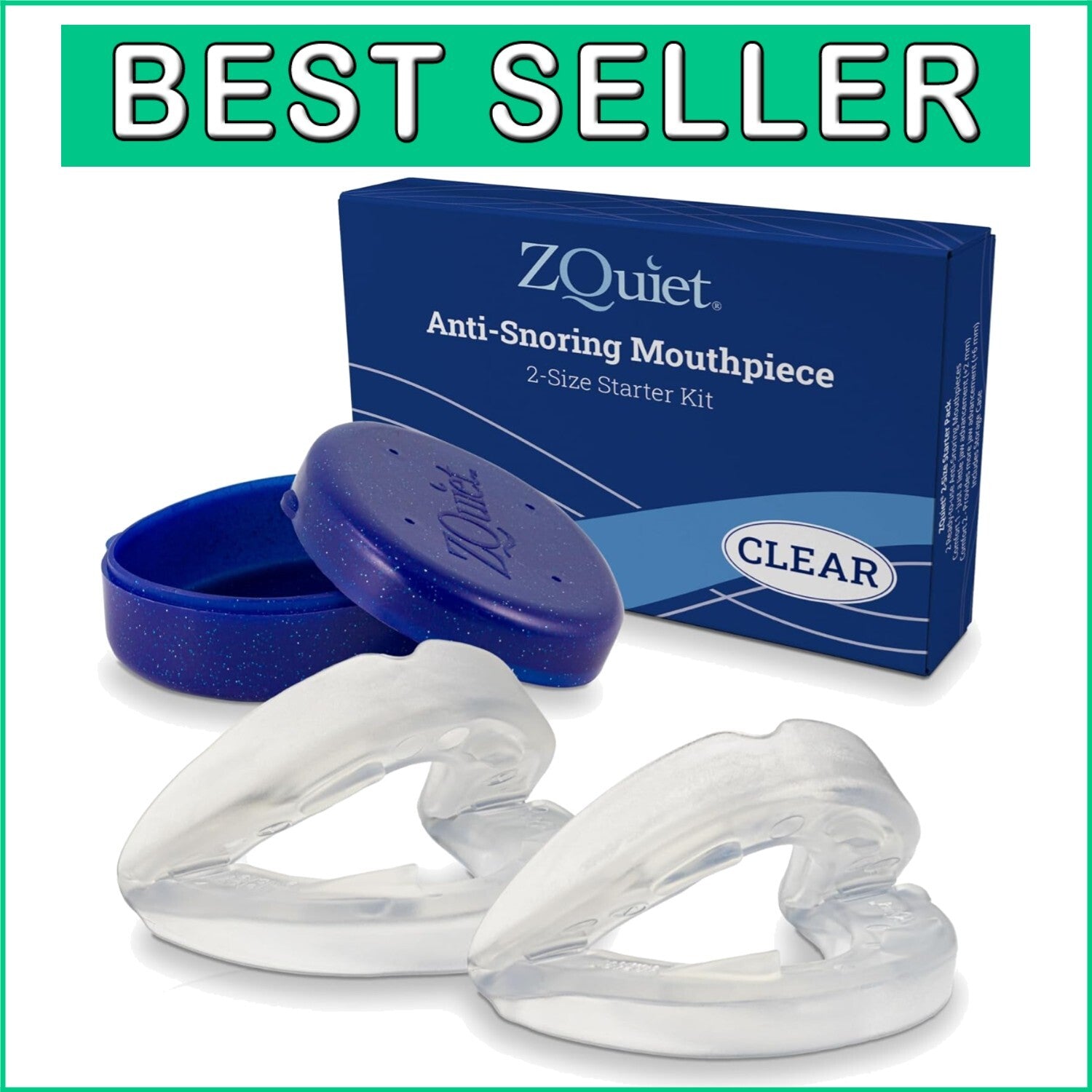 Flexible Anti-Snoring Mouthpiece Pack - 2 Sizes, Living Hinge Design for Comfort