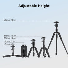 Load image into Gallery viewer, Compact 20" Aluminum Tripod with 360° Versatile Ball Head &amp; Smartphone Holder
