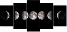 Load image into Gallery viewer, Ready to Hang Moon Phases Art - Elegant Black &amp; White Lunar Canvas Paintings