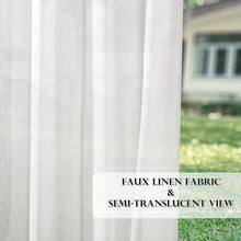 Load image into Gallery viewer, Stylish Linen Textured Sheer Curtains for Indoor/Outdoor Use - 2 Pack, 52"x96"
