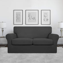 Load image into Gallery viewer, Stretch Pet-Friendly Sofa Cover: 3-Piece Set for Durable Protection - Dark Gray