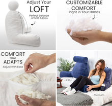 Load image into Gallery viewer, Versatile XXL Dark Blue Reading Pillow with Neck Support - Perfect for Lounging
