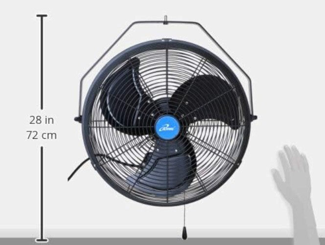 Industrial Grade 18-Inch Wall Fan - High Airflow for Patio, Garage, or Workshop