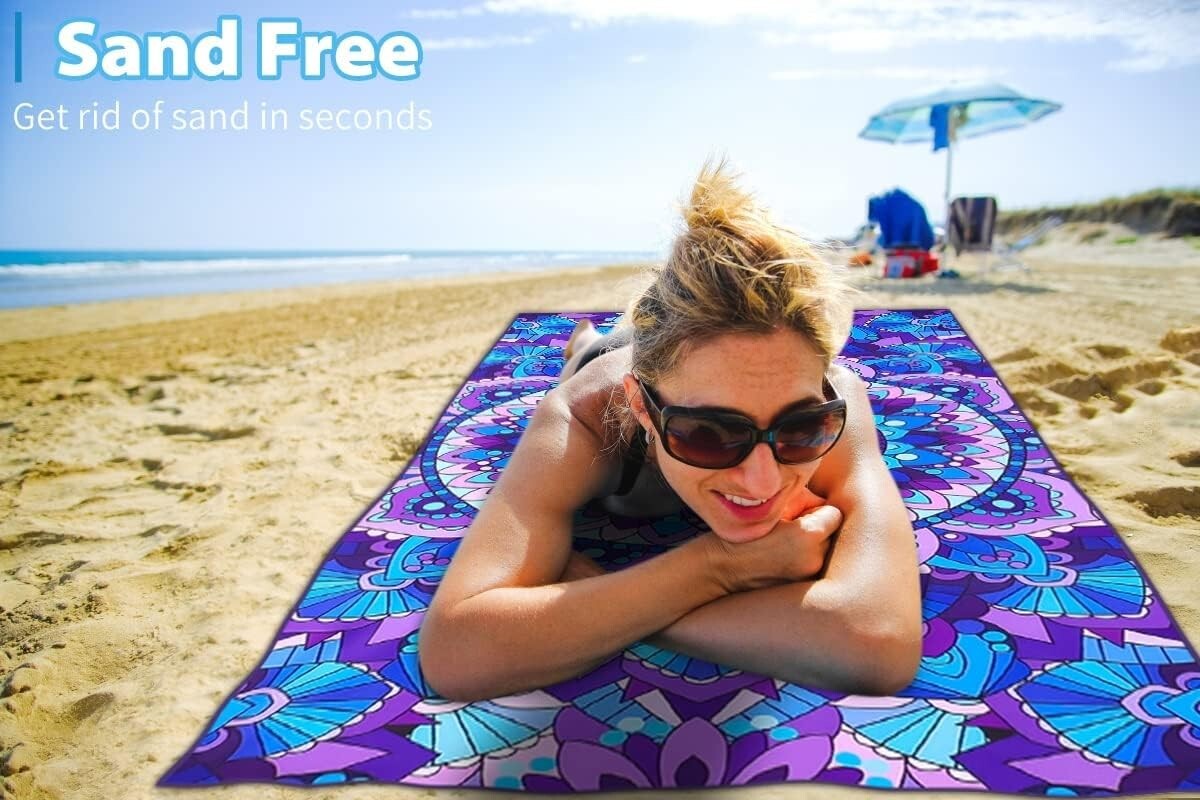 6-Pack Oversized Microfiber Beach Towels - Quick Dry & Sand-Free Essentials