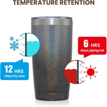 Load image into Gallery viewer, Insulated 20oz Travel Tumblers with Glitter Finish - 8 Pack for On-the-Go