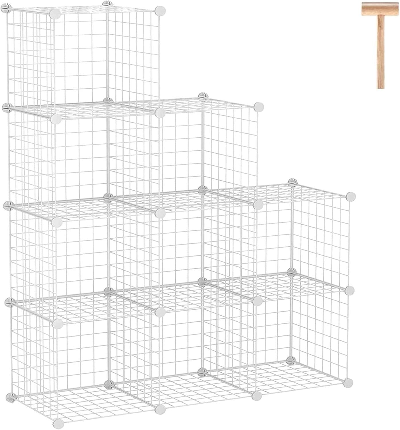 Elegant 9-Cube Wire Storage Organizer - Modern, Sturdy & Versatile Solution
