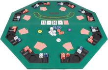 Load image into Gallery viewer, Portable 48-Inch Poker Topper - Solid Wood with Built-In Chip Trays &amp; Cupholders