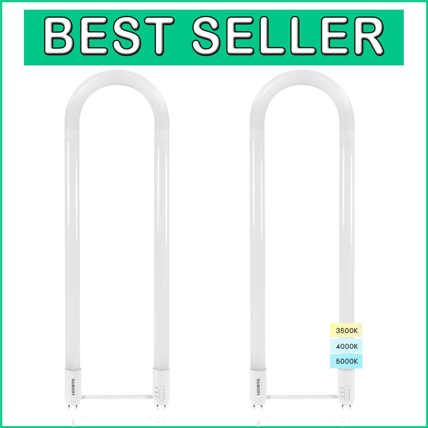 Energy-Efficient T8 U Bend LED Tube Lights - Direct/Bypass Installation, 2-Pack