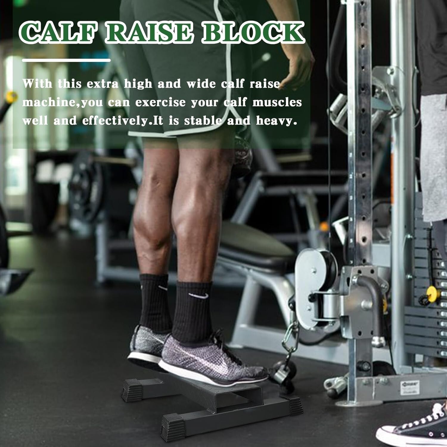 880 lbs Capacity Calf Raise Block with Anti-Slip Surface - Home Gym Essential