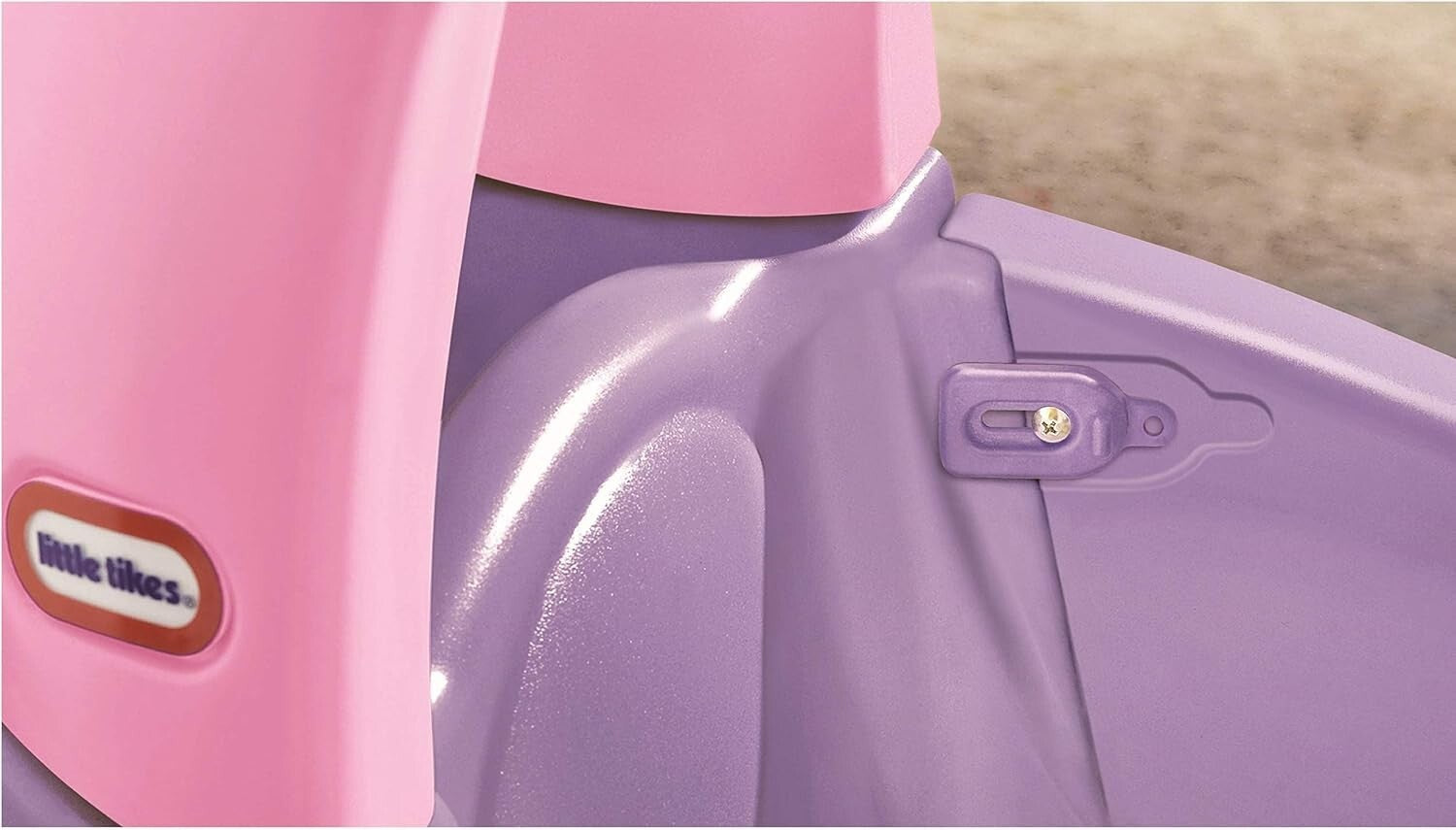 Girls' Cozy Ride-On Pink Truck with Push Handle and Rugged Wheels, 35.1x17.94in