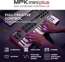 Load image into Gallery viewer, Professional USB MIDI Keyboard Controller with 8 Pads &amp; Sequencer for All Genres