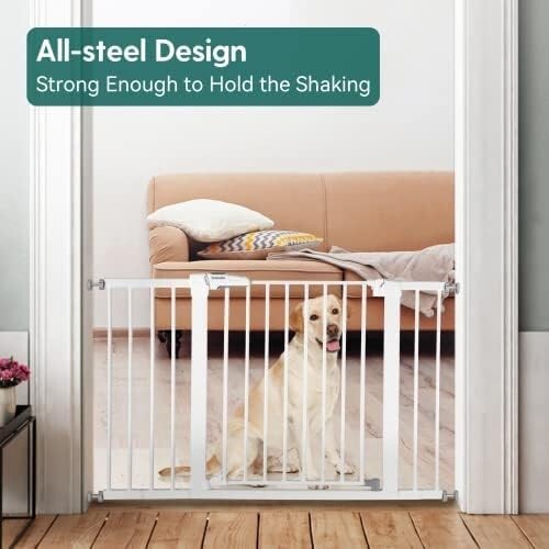 Sturdy Pressure Mounted Baby/Dog Barrier - Easy Install 24'' Walk-Thru Design